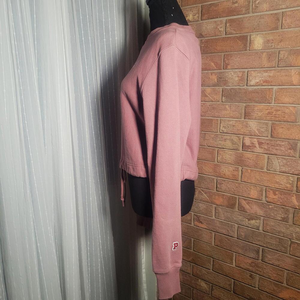 Victoria's Secret PINK Dusty Rose Cropped Crewneck Sweatshirt Long Sleeve- Sz XS - Picture 2 of 9